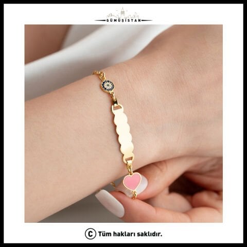 925 Ayar Gümüş Kalp Figürlü İsimlik Bileklik