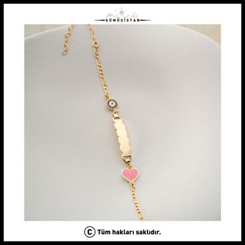 925 Ayar Gümüş Kalp Figürlü İsimlik Bileklik