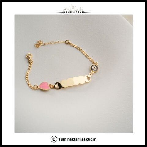 925 Ayar Gümüş Kalp Figürlü İsimlik Bileklik