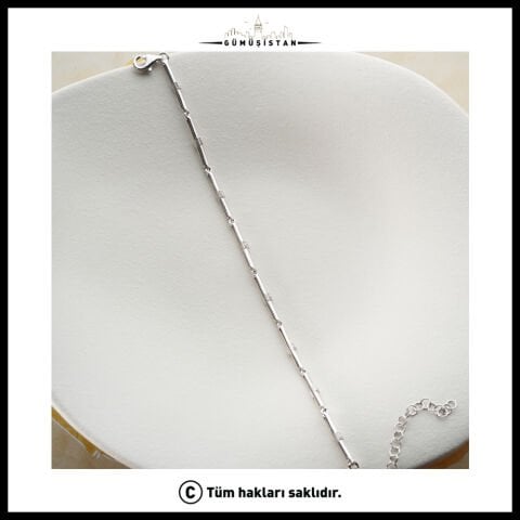 925 Ayar Gümüş Çubuklu Zirkon Taşlı Bileklik