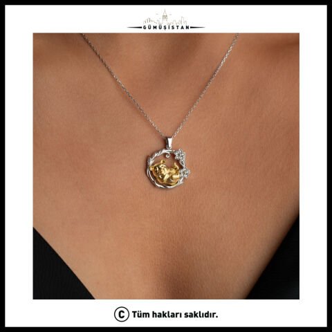 925 Ayar Gümüş Tasarım Sevimli Ayıcık Kolye