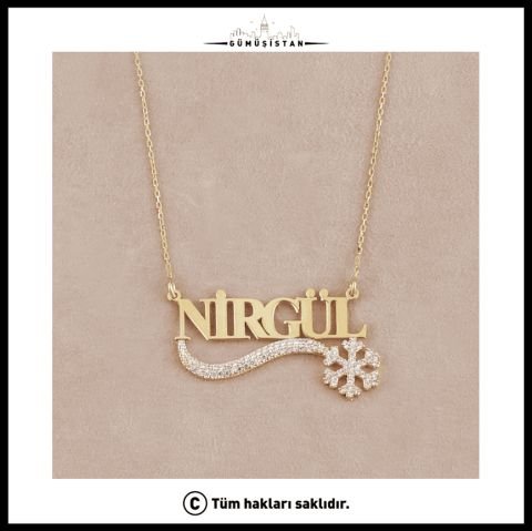 925 Ayar Gümüş Zirkon Taşlı Kartanesi İsimli Kolye