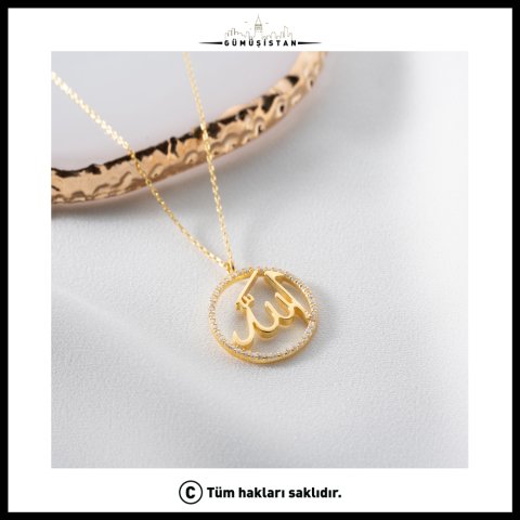 925 Ayar Gümüş Allah Lafzı Kolye