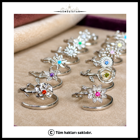 Trend Bujiteri Haziran Ayı Aleksandrit & Gül Doğum Çiçeği Yüzüğü