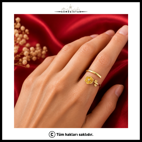Trend Bujiteri Haziran Ayı Aleksandrit & Gül Doğum Çiçeği Yüzüğü