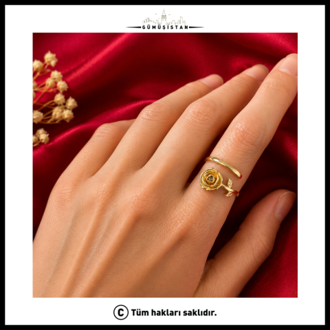 Trend Bujiteri Ağustos Ayı Peridot & Gelincik Doğum Çiçeği Yüzüğü