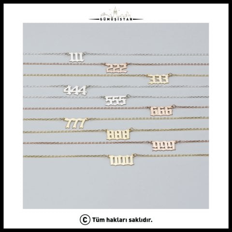 925 Ayar Gümüş Şanslı Rakam Detaylı Kolye