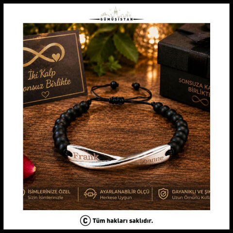 Kişiye Özel İsim Yazılı Sonsuzluk Bileklik (TEK)