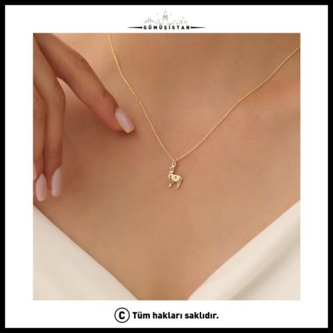 925 Ayar Gümüş Minimal Lama Kolye