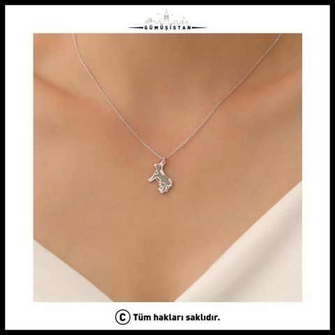 925 Ayar Gümüş Minimal İnek Kolye
