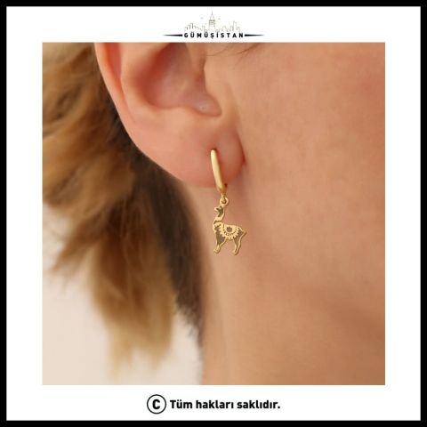 925 Ayar Gümüş Minimal Lama Küpe