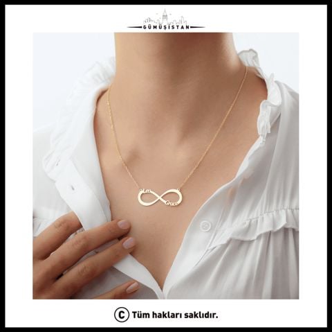 925 Ayar Gümüş Kişiye Özel Sonsuzluk Kolye
