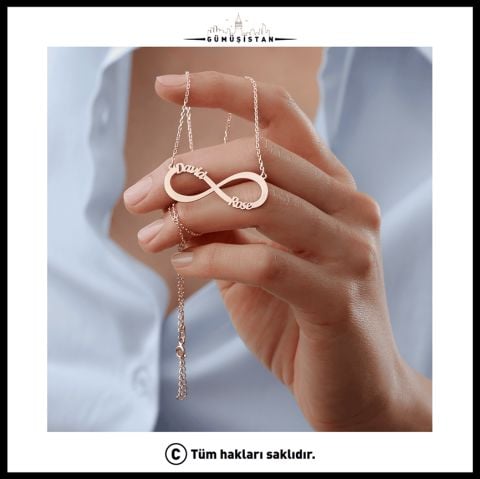 925 Ayar Gümüş Kişiye Özel Sonsuzluk Kolye