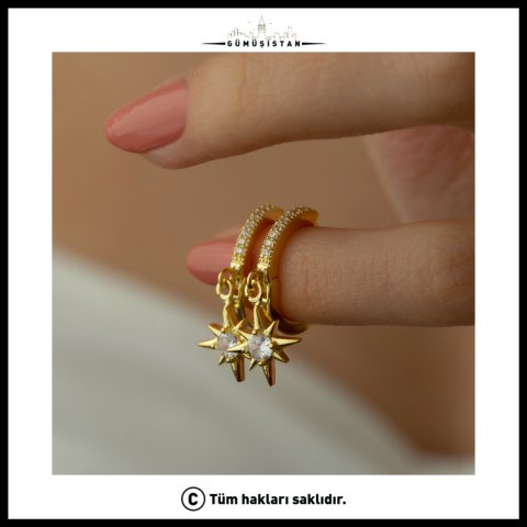 925 Ayar Gümüş Yıldız Küpe