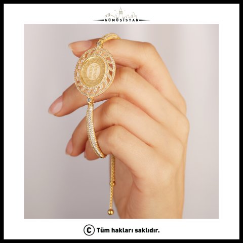 925 Ayar Gümüş İsimli Madalyon Bileklik