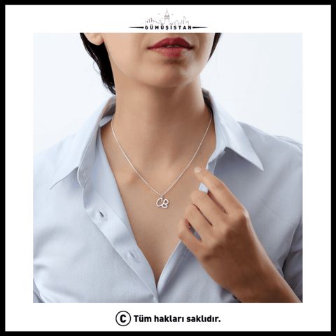 Kişiye Özel İki Harf Kolye – Kalp Detaylı Baş Harf Kolyesi | Gümüş ve Pirinç Seçenekli