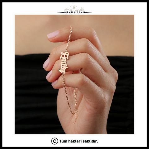 Kişiye Özel İsimli Halhal – Minimal İsim Yazılı Kadın Halhal