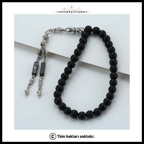 Kişiye Özel İsimli Tarihli Mat Onix Tesbih