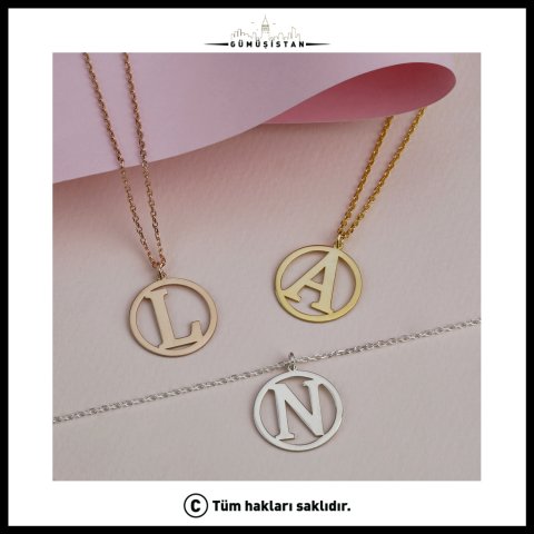 Kişiye Özel Yuvarlak Harf Kolye – Baş Harfli Minimal Kolye