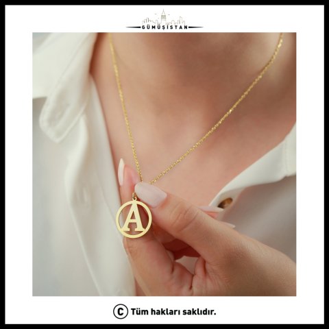 Kişiye Özel Yuvarlak Harf Kolye – Baş Harfli Minimal Kolye