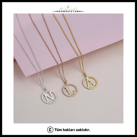 Kişiye Özel Yuvarlak Harf Kolye – Baş Harfli Minimal Kolye