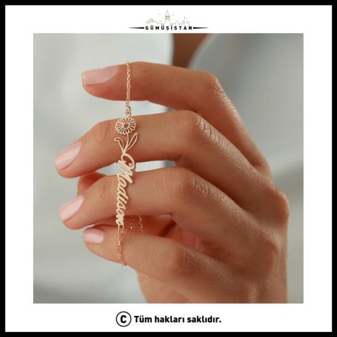 925 Ayar Gümüş Doğum Aylarına Özel Doğum Çiçeği Bileklik