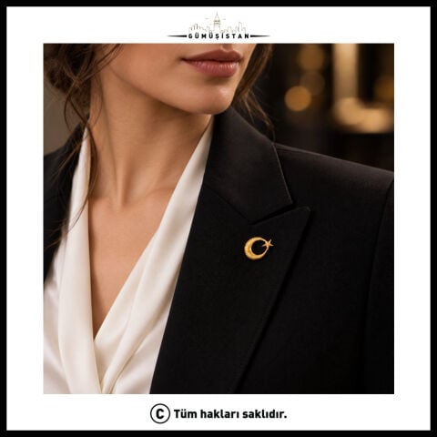 Ay Yıldız Yaka Rozeti – Türk Bayrağı Temalı Ceket Yaka İğnesi | Şık Unisex Rozet