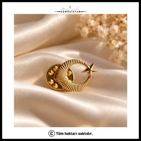 Ay Yıldız Yaka Rozeti – Türk Bayrağı Temalı Ceket Yaka İğnesi | Şık Unisex Rozet