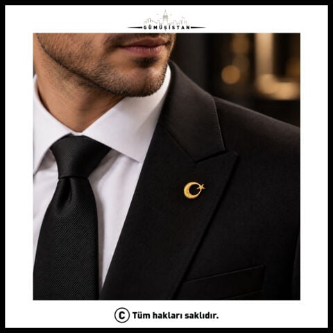 Ay Yıldız Yaka Rozeti – Türk Bayrağı Temalı Ceket Yaka İğnesi | Şık Unisex Rozet