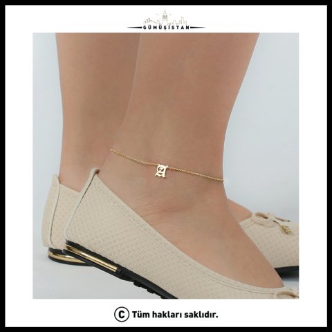Kişiye Özel Tek Harfli Halhal – 925 Ayar Gümüş ve Pirinç Seçenekli