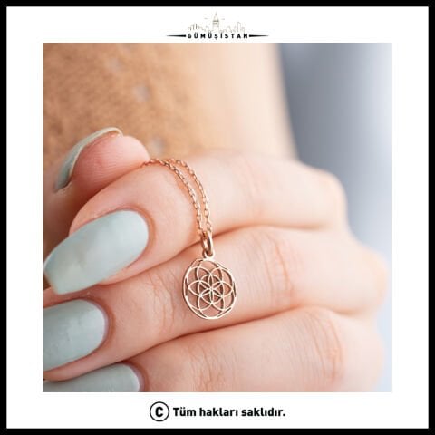 925 Ayar Gümüş Yaşam Çiçeği Kolye
