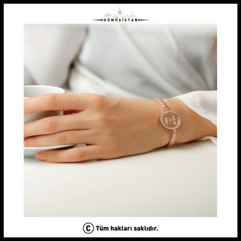 925 Ayar Gümüş Kişiye Özel Rose Gold Mira Bileklik