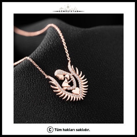 925 Ayar Gümüş Anne Bebek Kolyesi