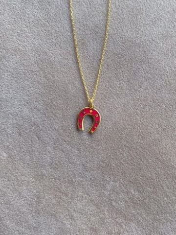 Renkli Mineli Nal Kolye - 925 Ayar Gümüş