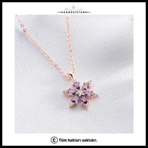 14 Ayar Altın Kaplama Lotus Çiçeği Kolye