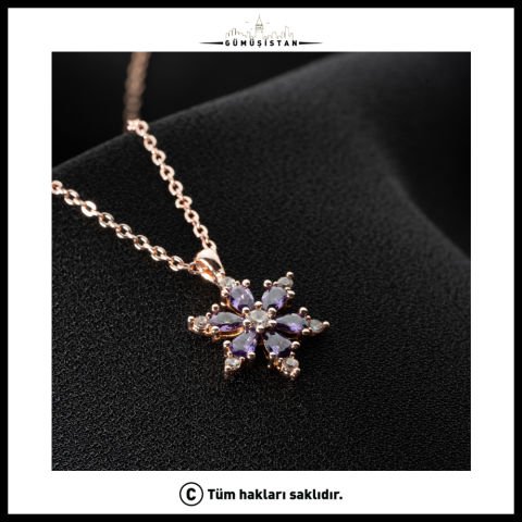 14 Ayar Altın Kaplama Lotus Çiçeği Kolye
