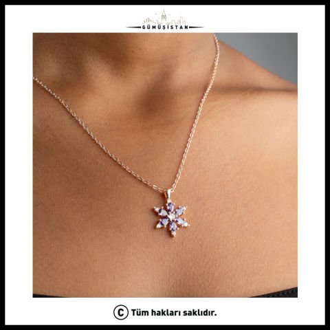 14 Ayar Altın Kaplama Lotus Çiçeği Kolye