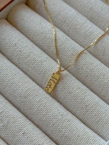 Minik Plaka Kolye - 925 Ayar Gümüş