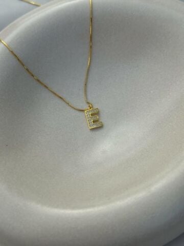Taşlı Harf Kolye - 925 Ayar Gümüş