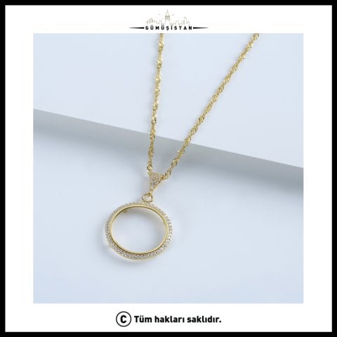 925 Ayar Gümüş Çeyrek Altın Kolye