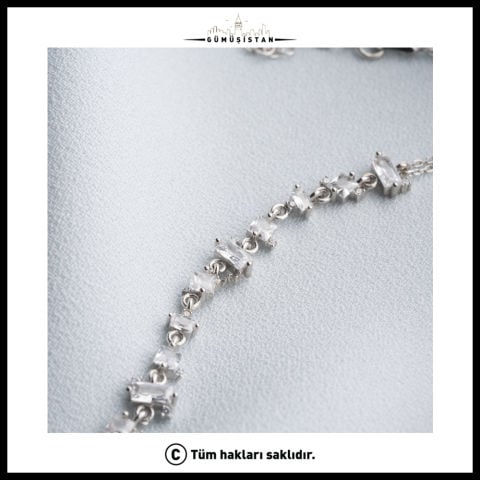 925 Ayar Gümüş Taşlı Salaş Bileklik