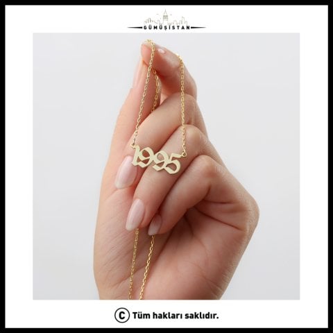 Kişiye Özel Doğum Yılı Kolyesi – Tarihli Kolye