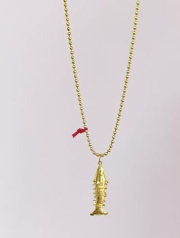 Kırmızı İpli Balık Kolye - 925 Ayar Gümüş