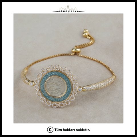 925 Ayar Gümüş Mineli İsimli Bileklik