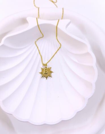 Harfli Güneş Kolye - 925 Ayar Gümüş