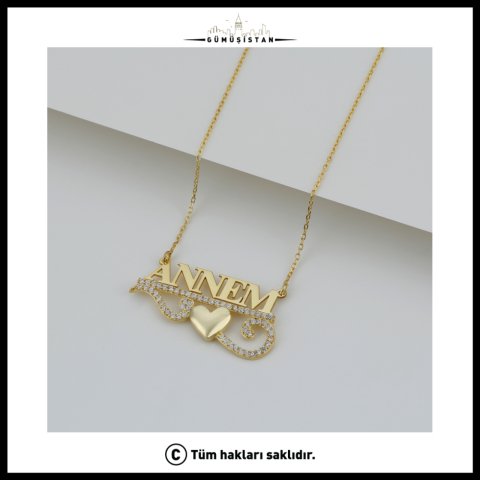 925 Ayar Gümüş Annem Kolye