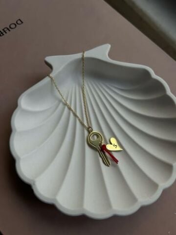 Harfli Kalp Anahtar Kolye - 925 Ayar Gümüş