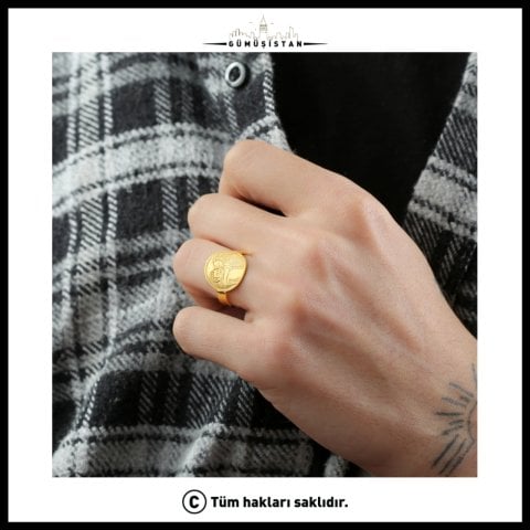 925 Ayar Gümüş Resimli Yüzük (Yuvarlak)