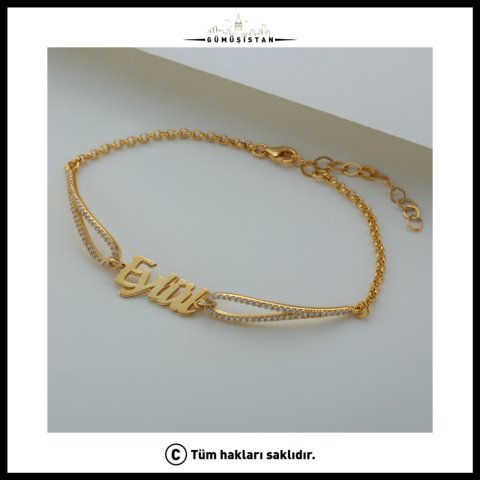 925 Ayar Gümüş İsimli Trend Bileklik