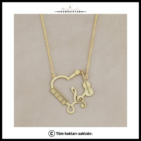 925 Ayar Gümüş Müzisyen Kolyesi